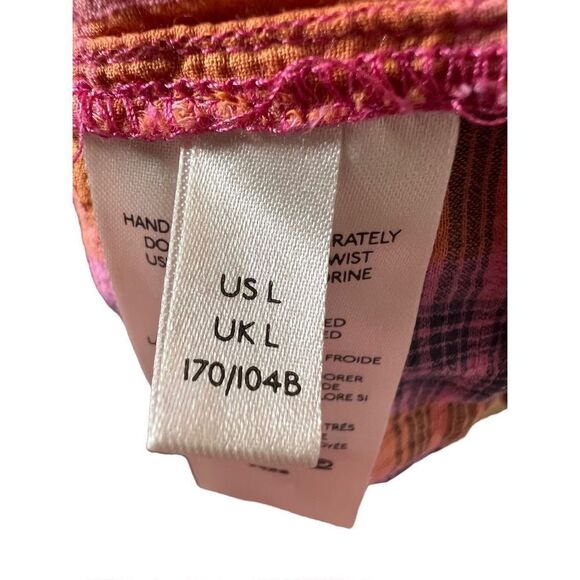 Anthropologie Women's Collared Buttons Front Short Cap Sleeve Plaid Blouse - Picture 4 of 6